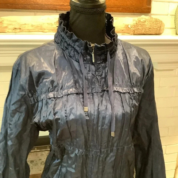 #337 Gorgeous Chicos Sateen Zip Front Pintuck Jacket Size 3 (L-XL) - Picture 11 of 11